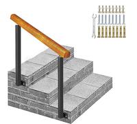 Ajustable para escaleras interiores y exteriores, se adapta a 2-3 escalones de jardín, barandilla de transición de madera con fácil instalación