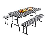 Ajustable Para Mesa De Picnic Mantel reutilizable lavable plegable elástico | s De Camping Para Mesa Y Bancos Para Barbacoas Camping Reuniones Al Aire Libre Autocaravana Parque Glamping y Granjero