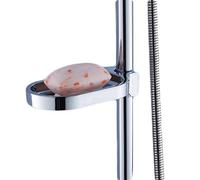 Ajustable Práctico Baño Jabonera para Riel de Ducha ABS, Cromada, Apta para Tubo de 22 mm, Cocina y Hogar