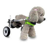 Ajustable Silla de perro de 2 ruedas, Carrito de movilidad de aluminio ligero para apoyo de lesiones de piernas rotas, Arrejeta ergonómica para pequeñas mascotas medianas, Fácil de ajuste XXS Tamaño