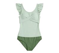 Ajustable Traje de Baño Dos Piezas para Niñas Estampado Irregulares Volant Top Bikini Triángulo Bottom Set