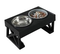 Ajustable: un tazón para Perros Aumentado para Grandes | Perros medianos y pequeños | Aumento de los peros, estación de alimentación de peros con 2 tazones de Agua de Acero Inoxidable, tazones