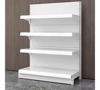 AjustableColdRolledSteelOpenShelvingRack93cmWhiteStorageSolution for MarketsFrugstores&RetailStoresAssembleableUnlimitedExtensionVersatileDisplayShelf