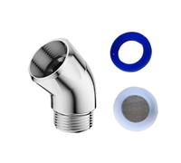 Ajustador de ángulo de ducha de acero inoxidable de 135 grados, adaptador de codo de ducha de puerto universal de mano, controlador de ángulo de ducha de codo de 1/2 pulgada