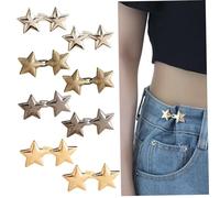Ajustadores de cintura para pantalones, 8 unidades, clips de cincha desmontables sin costura, ajustadores de cintura en forma de estrella, color negro