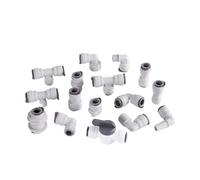 Ajuste 3/8 "1/2" OD X 3/8 "tubo codo recto Tee POM conector de ajuste rápido for sistema de ósmosis inversa de filtro de agua RO de acuario(WHITE)
