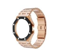 Ajuste adecuado for Huawei GT Cyber Case, apto for modificación de correa de reloj for Huawei, funda protectora, AP integrado sólido de acero inoxidable(Rose gold-Black)