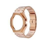 Ajuste adecuado for Huawei GT Cyber Case, apto for modificación de correa de reloj for Huawei, funda protectora, AP integrado sólido de acero inoxidable(Rose gold)