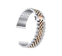 Ajuste adecuado for Huawei GT2Pro/Samsung Watch3/Huami Hebilla de mariposa de acero inoxidable Five Bead Solid Gead 22 mm(Silver-rose gold)