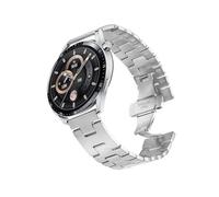 Ajuste adecuado for relojes Samsung/Huawei con tira de acero sólido en forma de H, hebilla de mariposa de acero inoxidable, correa de reloj universal de metal de 22 mm, accesorios for relojes(Silver)