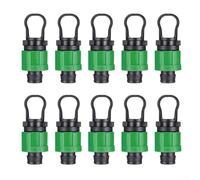 Ajuste de extremo de goteo para tubos de cinta de goteo de 16 mm, paquete de 10 tapas de tubo de riego de plástico, compatible con tubos de 1/2 pulgada, conexión a prueba de fugas de 30 PSI
