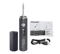 Ajuste de hierro de soldadura eléctrica - Kit de hierro de soldadura para proyectos de reparación electrónica | Aleación de aluminio con pantalla digital, luz facial, sueño automático, batería recarga