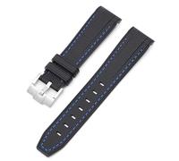 Ajuste de la banda de reloj de goma impermeable para la banda de reloj 20 mm accesorios de vigilancia de hebilla plegable para bandas de relojes para hombres Banda de vigilancia (color: línea azul