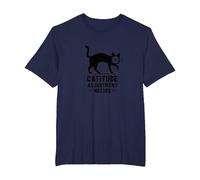 Ajuste de la catitud Necesario: Humor Facial del Reloj felino Camiseta, Hombre Tallas Grandes, Azul Marino, 4X Alto