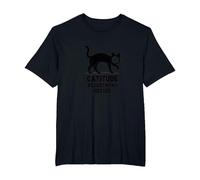Ajuste de la catitud Necesario: Humor Facial del Reloj felino Camiseta, Hombre Tallas Grandes, Negro, 4X Alto