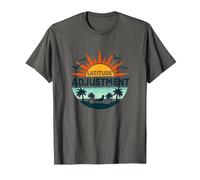 Ajuste de latitud de Key West Escapada al paraíso Tropical Camiseta, Hombre, Asfalto, 3XL