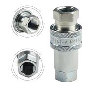 Ajuste de liberación rápida NPT para conector de acoplamiento hidráulico ISO A de 1/10.2 cm 3/20.3 cm 1/5.1 cm 3/10.2 cm, acero al carbono, resistencia a la presión de 40 MPa, adecuado para equipos