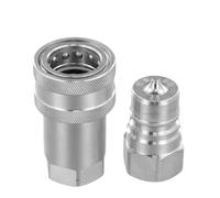 Ajuste de liberación rápida NPT para conector de acoplamiento hidráulico ISO A de 1/10.2 cm 3/20.3 cm 1/5.1 cm 3/10.2 cm, acero al carbono, resistencia a la presión de 40 MPa, adecuado para equipos
