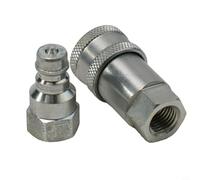 Ajuste de liberación rápida para NPT para conector de acoplamiento hidráulico ISO A de 1/10.2 cm 3/20.3 cm 1/5.1 cm 3/10.2 cm, acero al carbono, resistencia a la presión de 40 MPa, para agricultura