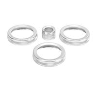 Ajuste de perilla de aire acondicionado 4 piezas A/C anillo de perilla de coche ajuste de volumen ajuste decoración decoración de interiores apto para Range para Rover 2012-2018(Plata)