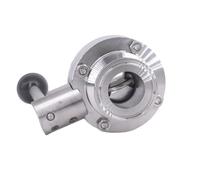 Ajuste de tubo de 19mm-108mm OD x 1,5 "2" 3 "4" Tri abrazadera Válvula de control de flujo de mariposa sanitaria SUS 304 316L cerveza inoxidable elaboración de cerveza en casa(63mm Od K77.5mm,316)
