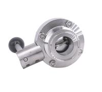 Ajuste de tubo de 19mm-108mm OD x 1,5 "2" 3 "4" Tri abrazadera Válvula de control de flujo de mariposa sanitaria SUS 304 316L cerveza inoxidable elaboración de cerveza en casa(316,38mm OD K50.5mm)