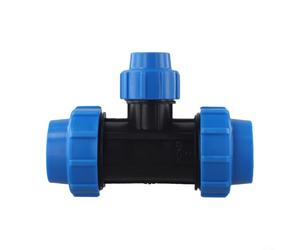 Ajuste en T reductor de PP de 90° para tuberías de riego de PE/PP, 25 x 20 x 25 mm a 40 x 32 x 40 mm, clasificación de presión de 16 bares, uso en jardín y agricultura (40 mm x 25 mm x 40 mm)