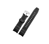 Ajuste For Casio 5468 EDIFICE EFR-303/304 EFR-516PB EFR-516 Pulsera De Goma De Silicona Correa De Reloj De Resina 22mm Correa De Reloj Impermeable(Black-silver)