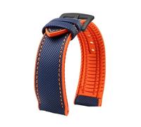 Ajuste for Longines Seiko water ghost serie Hamilton correa de reloj con parte inferior de goma de nailon 20mm 22mm 23 correa for hombres pulsera suave impermeable (Color : Blue Orange black A, Size