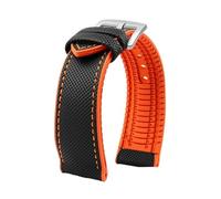 Ajuste for Longines Seiko water ghost serie Hamilton correa de reloj con parte inferior de goma de nailon 20mm 22mm 23 correa for hombres pulsera suave impermeable (Color : Black Orange silverA, Siz