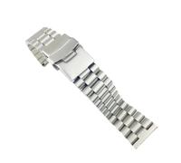 Ajuste for Seiko banda de acero inoxidable sólido Skx007 Skx009 SRPD63K1 samurai 20mm 22mm correa de hombre pulsera curva Srpd Jubilee(A Silver straight,22mm)