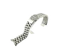 Ajuste for Seiko banda de acero inoxidable sólido Skx007 Skx009 SRPD63K1 samurai 20mm 22mm correa de hombre pulsera curva Srpd Jubilee(A-Silver no logo,22mm)