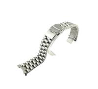 Ajuste for Seiko banda de acero inoxidable sólido Skx007 Skx009 SRPD63K1 samurai 20mm 22mm correa de hombre pulsera curva Srpd Jubilee(A-Silver with logo,22mm)