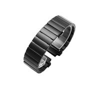 Ajuste for TIMEX T2N720 T2N721 TW2R55500 T2N739 Ajuste for Garmin Soild Correa de reloj de acero inoxidable Correa de reloj 24 * 16 mm Pulsera de metal con extremo de terminal (Color : A-black, Size