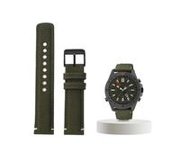 Ajuste for TIMEX T49905 T49963 T49953 for Citizen Fit for Hamilton Correa de reloj de moda de cuero de lona de nailon resistente al agua Correa de reloj de color caqui de 20 mm for hombres(Green-black