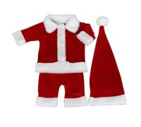 Ajuste Navidad Baby Santa Suit Set 3 Piezas Que Incluye Pantalones Y Sombrero Navidad A Juego Para Atuendo Fiesta Celebración Festiva