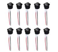 Ajuste para coche barco 1-10 Uds 20mm interruptor con palanca de mandos práctico redondo SPST 2 pines interruptor de palanca de encendido y apagado a presión 12V arranque de encendido coche(10Pcs)