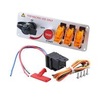 Ajuste para coche de carreras, 12V, interruptor de encendido LED automático, Panel de encendido del motor, botón de encendido/apagado, encendido 5 en 1(Orange)