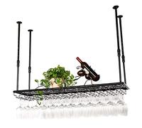 AJYBYUKJ Estante Ajustable para Colgar en el Techo, Soporte para Copas de Vino, Estante para Bares, restaurantes y cocinas, solución de decoración y nización del hogar Que Ahorra Espacio Beauty Comes