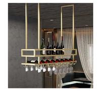 AJYBYUKJ Estante para Copas De Vino De Techo,Estantes para Vino Colgantes con Soporte Y Estante para Vidrio,Estante para Copas De Vino Montado En La Pared,Estante para Vino De Hierro Metálico