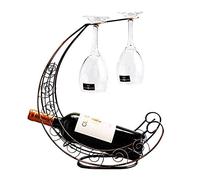AJYBYUKJ Estante para vinos Estante para Copas de Hierro Forjado para 1 Botella Creative Home Villa Gabinete de Cocina Soporte para exhibición de Vino de Mesa (latón) Beauty Comes
