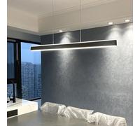 AJYBYUKJ Lámpara Colgante LED Lineal Moderna Ajustable para Comedor y Sala de Estar - Regulable con Control Remoto - Elegante Accesorio de Techo Negro, 120 cm de Largo Beauty Comes