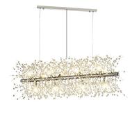 AJYBYUKJ Lámpara Colgante LED Moderna de Diente de León - Lámpara de Araña de Cristal Ajustable para Comedor y Restaurante, Luz Cálida, Acabado Dorado, 92x40cm (Plata, 72x40cm) Beauty Comes