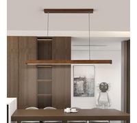 AJYBYUKJ Lámpara Colgante LED Regulable para Comedor - Lámpara Colgante Moderna de Nogal, Altura Ajustable, Control Remoto, diseño Lineal para Mesa de Comedor (100 cm) Beauty Comes