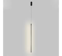 AJYBYUKJ Lámpara Colgante Lineal LED de Metal Negro Minimalista, Accesorio Colgante Moderno de Altura Ajustable para Sala de Estar, Comedor, Cocina, diseño contemporáneo Beauty Comes