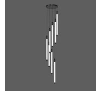 AJYBYUKJ Lámpara de araña Dorada Grande para vestíbulo, Escalera y techos Altos - Lámpara Colgante Lineal Negra Moderna, Estilo Granja LED decoración de Sala de Estar y Comedor Beauty Comes