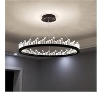 AJYBYUKJ Lámpara de araña Moderna LED con Control Remoto, Luces Colgantes LED de Cristal Modernas, lámpara Industrial Dorada y Negra, luminaria de Cristal, lámpara Colgante Iceberg, lámpara de Techo