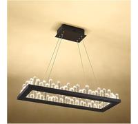 AJYBYUKJ Lámpara de araña Moderna LED Control Remoto Luces Colgantes LED de Cristal Moderno Lámpara Industrial Negra Dorada Luminaria de Cristal Suspensión Iceberg Lámpara Colgante Lámpara de Techo