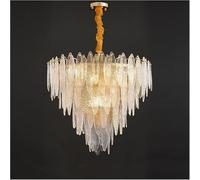 AJYBYUKJ Lámpara de araña Moderna LED, lámpara Colgante de Cristal con Placa de Metal Redonda de Lujo Moderna, lámpara Colgante E14 para vestíbulo, iluminación de Techo Beauty Comes