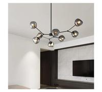 AJYBYUKJ - Lámpara de diseño Molecular, lámpara Colgante de Cristal de Lava LED Gris Ahumado, lámpara Colgante de Cobre Negro para Sala de Estar, Accesorios suspendidos, luz de Techo Beauty Comes